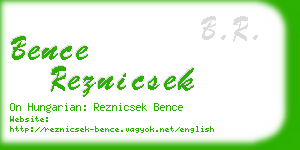 bence reznicsek business card